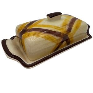 Vintage Organdie Covered Butter Dish Vernonware by Metlox-Poppytrail-Vernon